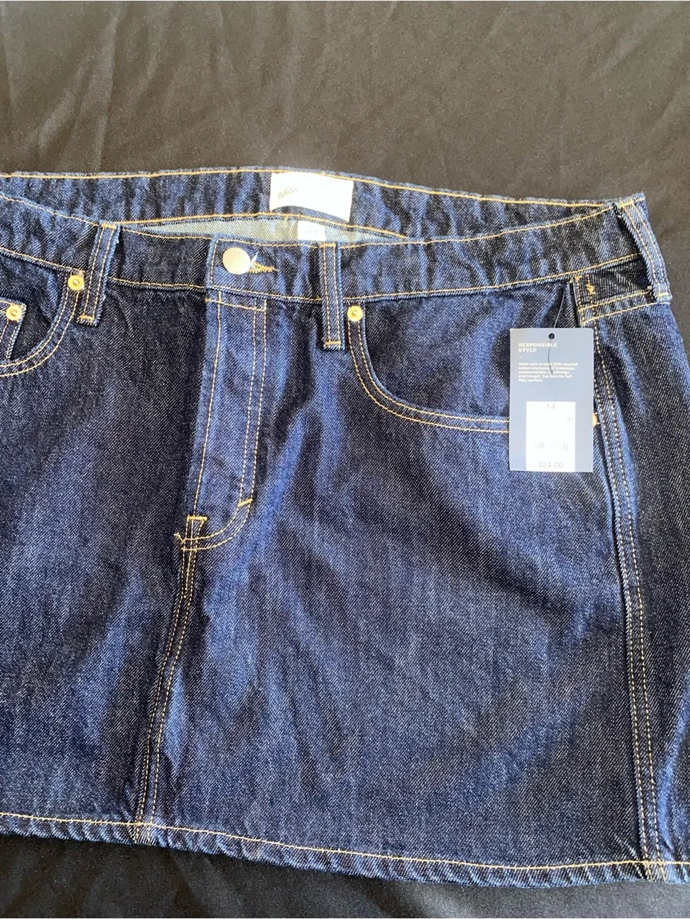 Dark Blue Denim Jean Skirt- Classic Size 14
